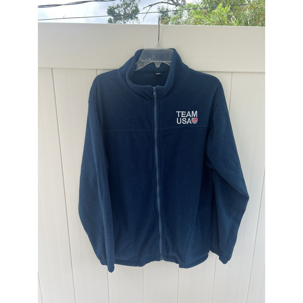 USA Olympics Womens Size XL Fleece Zip Up Jacket Blue Team USA USWNT